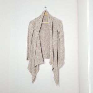 Roxy Ivory Tan Cotton Blend Knitted Long Sleeve Open Front Cardigan Size XSmall